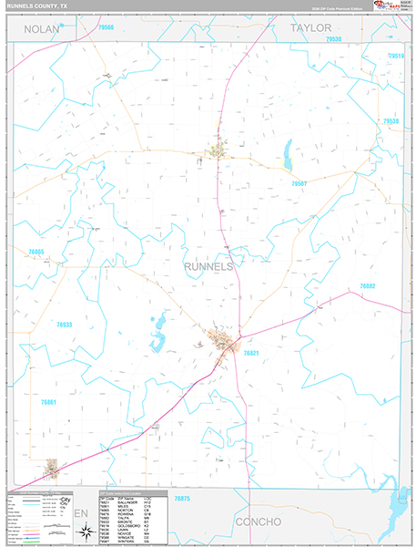 Runnels County, TX Zip Code Map