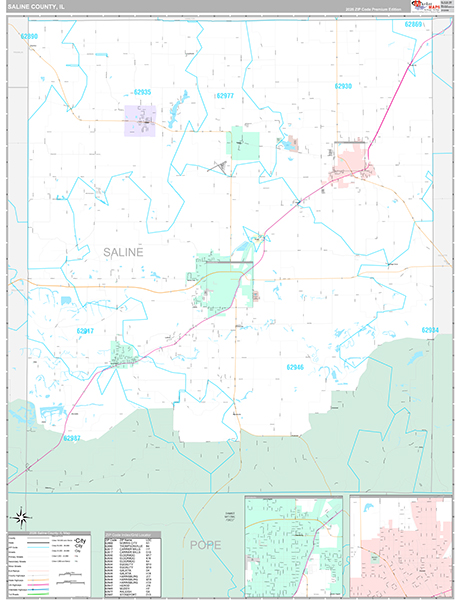 Saline County, IL Zip Code Map