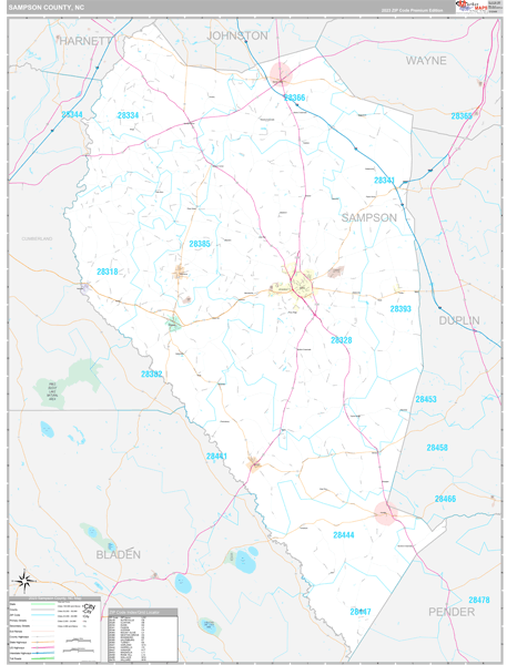 Sampson County Digital Map Premium Style