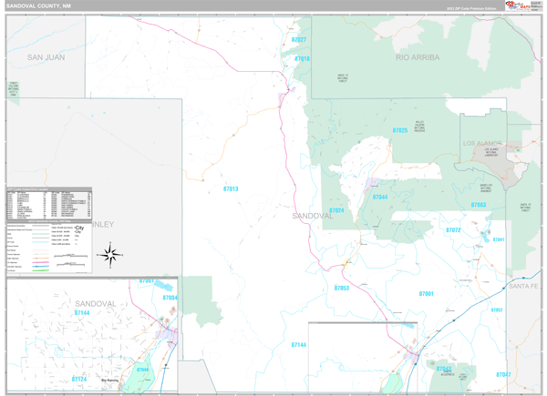 Sandoval County Digital Map Premium Style