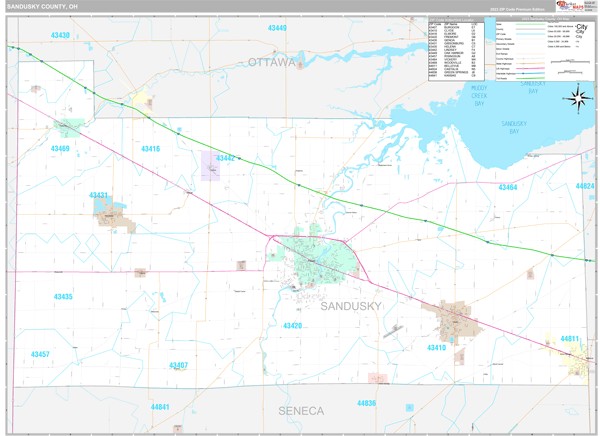 Sandusky County, OH Wall Map
