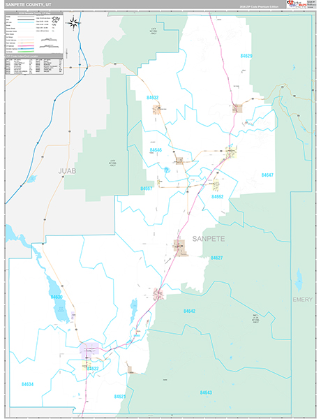 Sanpete County, UT Zip Code Map