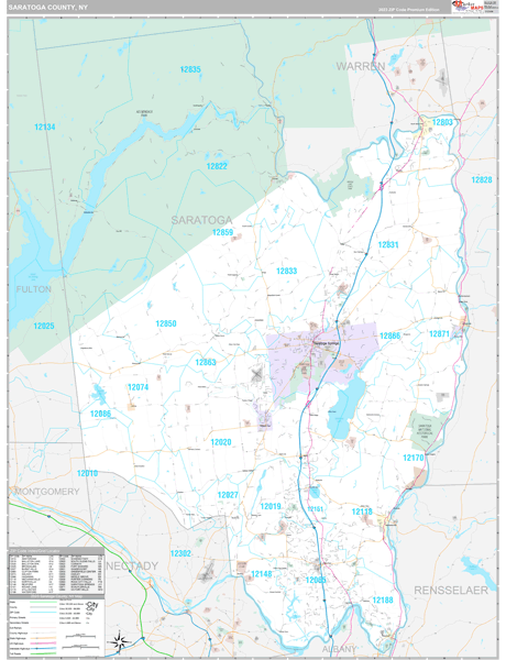 Saratoga County, NY Wall Map
