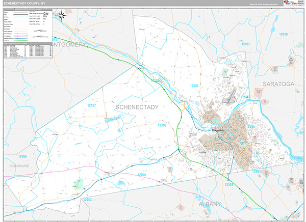 Schenectady County, NY Zip Code Map