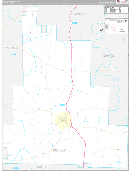 Schley County, GA Zip Code Map