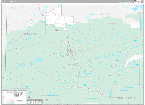 Scott County, AR Zip Code Map