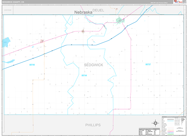 Sedgwick County, CO Zip Code Map