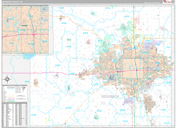 Sedgwick County, KS Wall Map