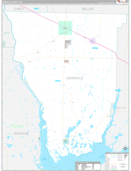 Seminole County, GA Zip Code Map