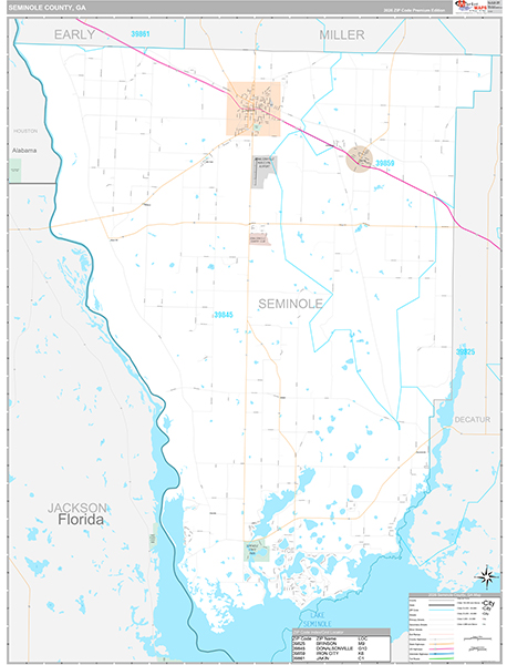 Seminole County, GA Zip Code Map