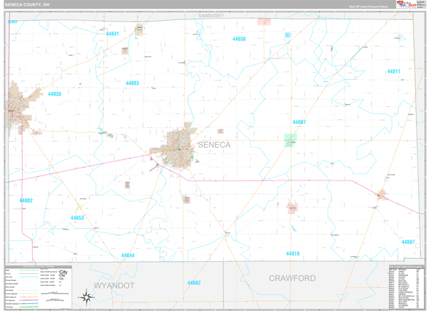 Seneca County, OH Wall Map