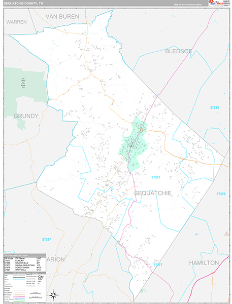 Sequatchie County, TN Zip Code Map
