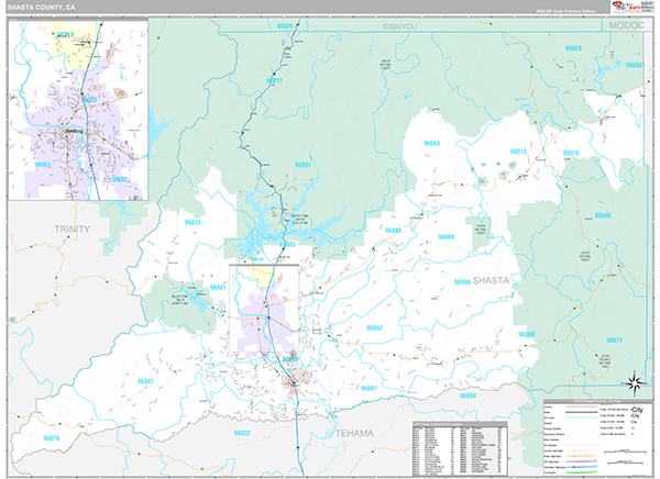 Shasta County, CA Map Premium Style