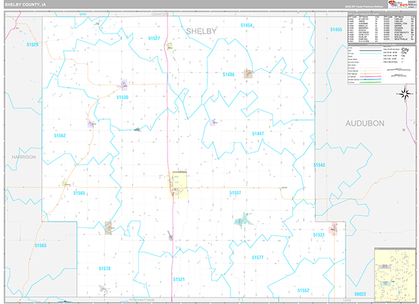 Shelby County, IA Wall Map