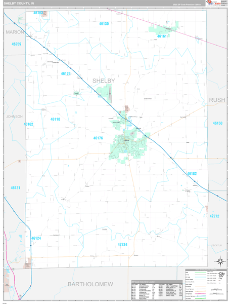 Shelby County, IN Wall Map