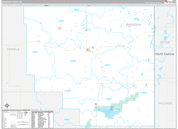 Sheridan County, MT Wall Map