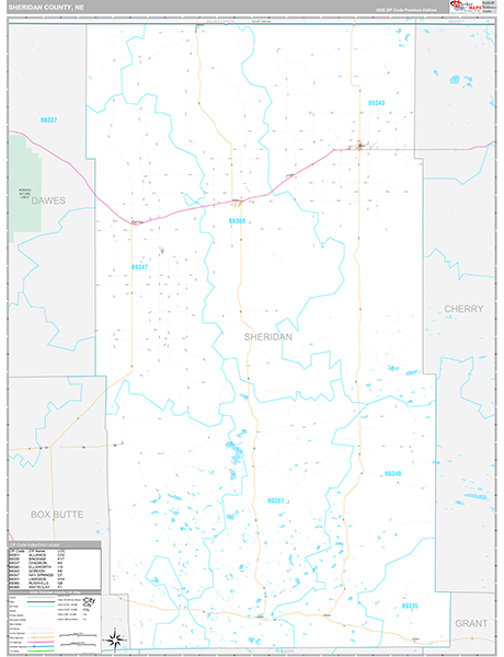 Sheridan County, NE Zip Code Map