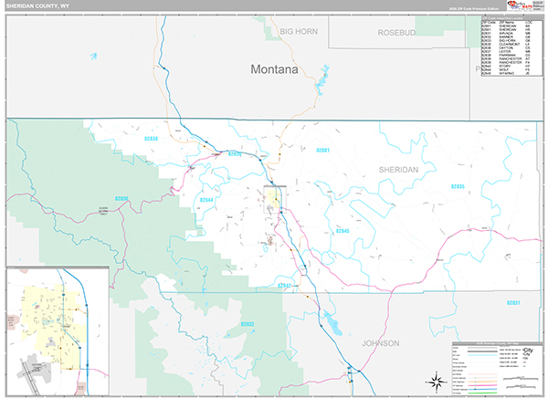 Sheridan County, WY Zip Code Map