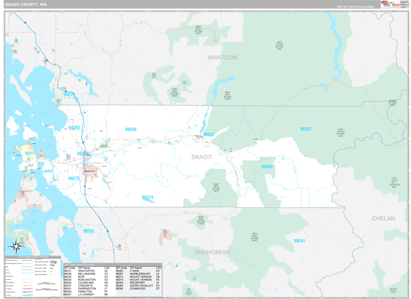 Skagit County, WA Wall Map