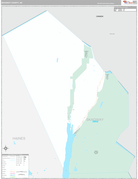 Skagway Borough (County), AK Carrier Route Wall Map