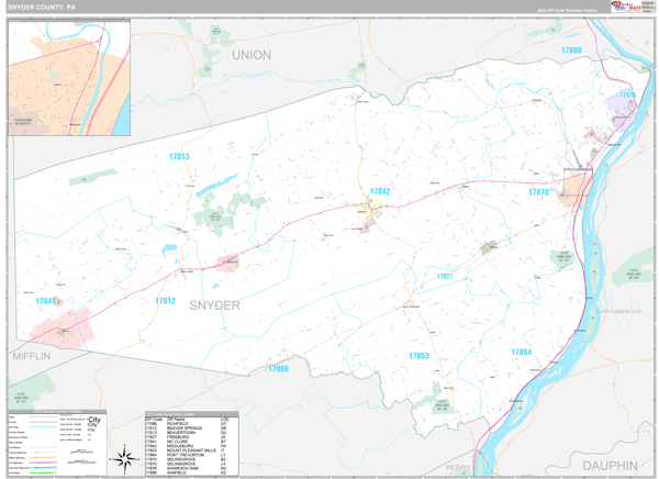 Snyder County Digital Map Premium Style