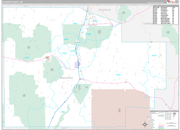 Socorro County, NM Wall Map