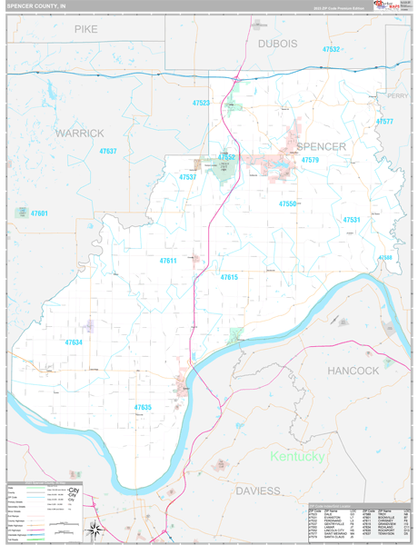 Spencer County, IN Wall Map