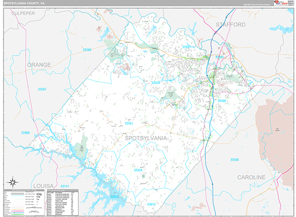 Spotsylvania County, VA Wall Map