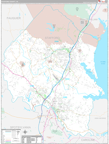 Stafford County, VA Wall Map