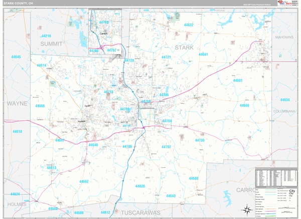 Stark County, OH Wall Map