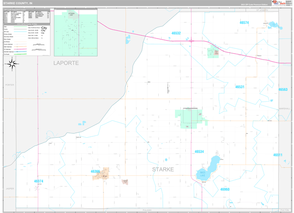 Starke County, IN Map Premium Style