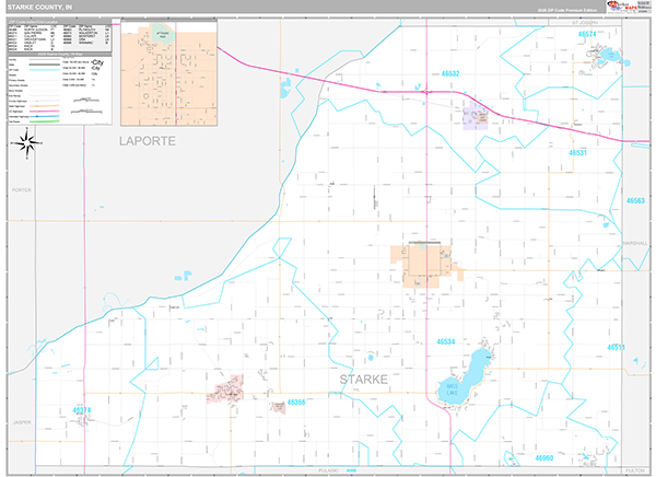 Starke County, IN Zip Code Map