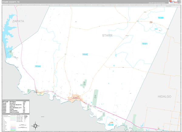 Starr County, TX Wall Map