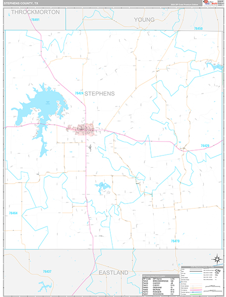 Stephens County, TX Wall Map