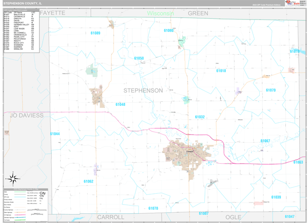 Stephenson County Digital Map Premium Style
