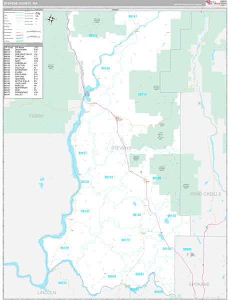 Stevens County Digital Map Premium Style
