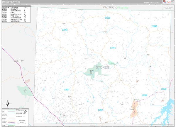 Stokes County, NC Wall Map