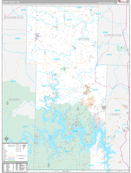 Stone County, MO Wall Map