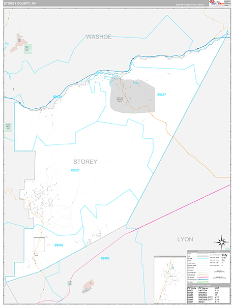 Storey County, NV Wall Map