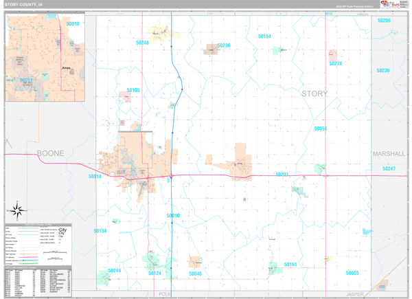 Story County, IA Wall Map
