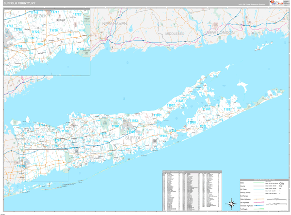 Suffolk County Digital Map Premium Style