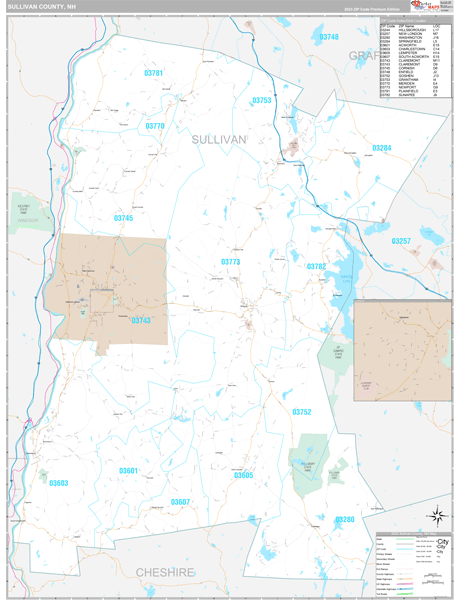 Sullivan County, NH Zip Code Map
