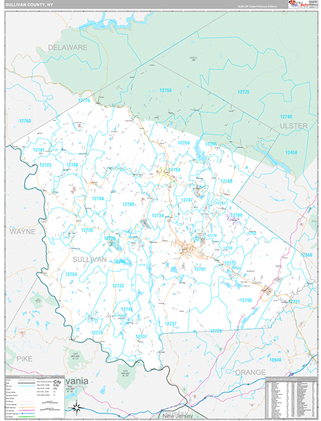Sullivan County, NY Zip Code Map