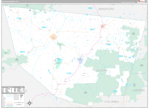Sullivan County Digital Map Premium Style