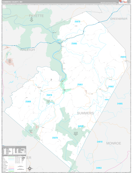 Summers County Digital Map Premium Style