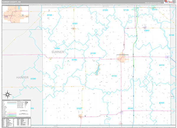 Sumner County, KS Wall Map