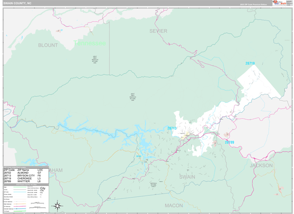 Swain County, NC Wall Map