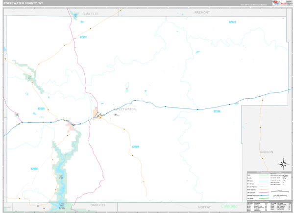 Sweetwater County Digital Map Premium Style