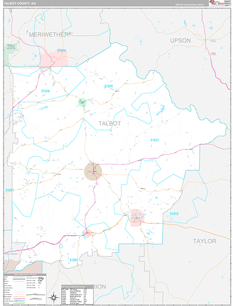 Talbot County, GA Zip Code Map