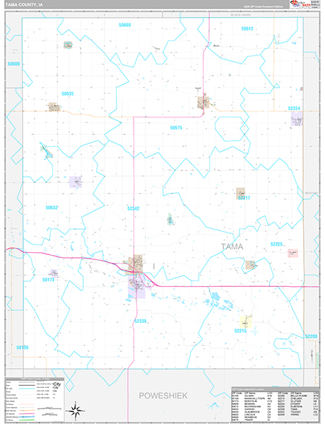 Tama County, IA Wall Map